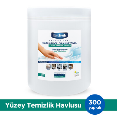 Deep Fresh - Deep Fresh Hijyen Kovası Yüzey Temizleme Mendili Beyaz Sabun 300 Yaprak