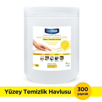 Deep Fresh - Deep Fresh Hijyen Kovası Yüzey Temizleme Mendili Limon 300 Yaprak