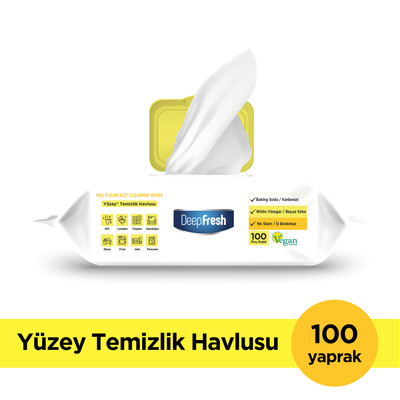 Deep Fresh - Deep Fresh İz Bırakmaz Yüzey Temizlik Havlusu Limon 100 Yaprak