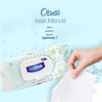 Deep Fresh Otantik Islak Mendil Çini 120 Yaprak - Thumbnail