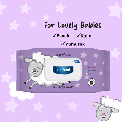 DeepFresh Islak Mendil Lovely Babies Kuzu 120 Yaprak - Thumbnail