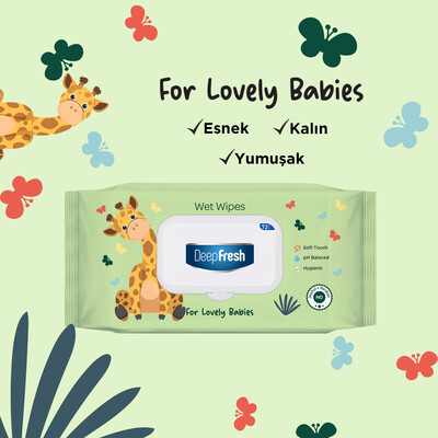 DeepFresh Islak Mendil Lovely Babies Zürafa 72 Yaprak - Thumbnail