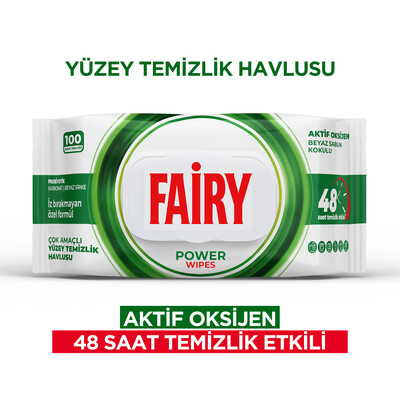 Fairy Power Yüzey Temizleme Mendili 100 Yaprak 6 Adet | Beyaz Sabun | Beyaz Sirke & Karbonat - Thumbnail